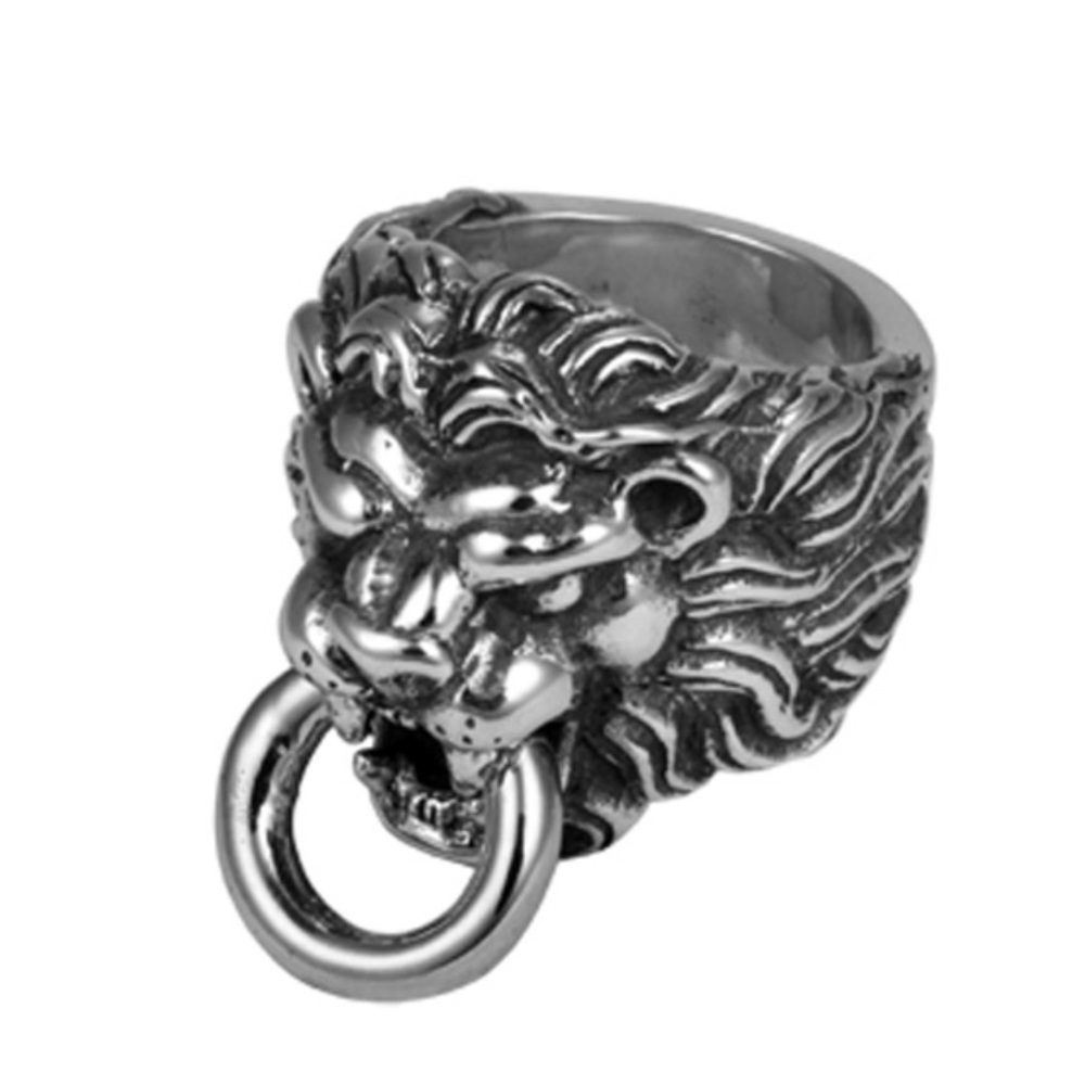King Baby Studio Sterling Silver Lion Head Ring size 13